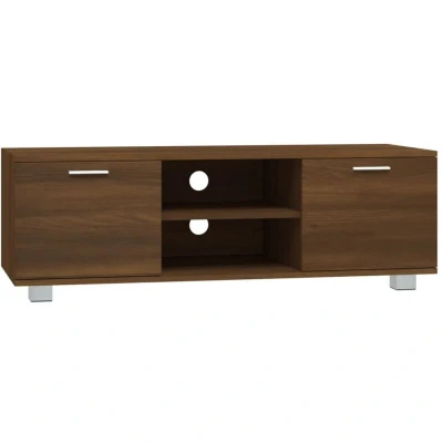 Image of vidaXL TV Cabinet Brown Oak 120x40.5x35 cm Engineered Wood