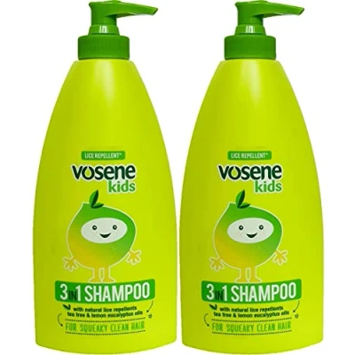 Image of TWO PACKS of Vosene Kids 3 in 1 Conditioning Shampoo Head Lice Repellent 250ml