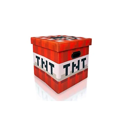 Image of Minecraft TNT Block Storage Tote Cube 15 Inch Box &amp; Lid
