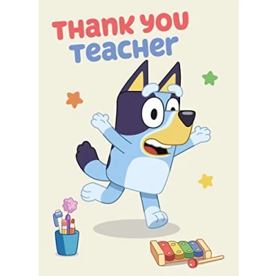 Image of Thank You Teacher Card, Bluey Card for Teacher,