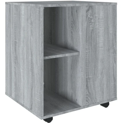 Image of vidaXL Modern Rolling Cabinet Resistant Grey Sonoma Engineered Wood Space Saving Storage for Office/Home Easy to Assemble 60x53x72 cm