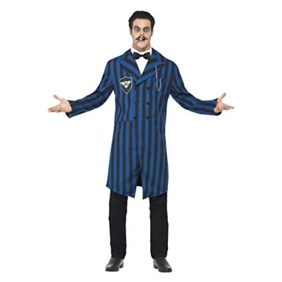 Image of Smiffys Duke of the Manor Costume, Blue with Jacket, Mock Shirt &amp; Bow Tie, Halloween Adult Fancy Dress, Vampire Dress Up Costumes