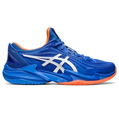 Image of Asics Court FF 3 Novak Mens Blue Tennis Trainers Size UK 7.5