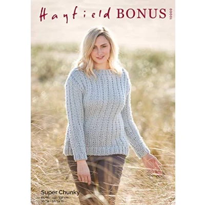 Image of Hayfield Bonus Super Chunky Knitting Pattern 10000 Sweater