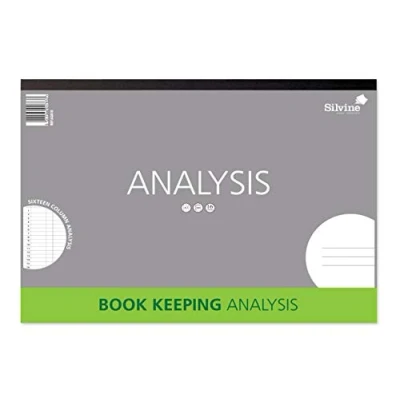 Image of Silvine A3 Book Keeping Analysis Pad, 80 Pages Printed &#039;Analysis&#039; 16 Columns Ref A3A16