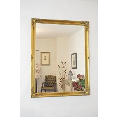 Image of METALLIC GOLD HUGE Shabby Chic ANTIQUE STYLE MIRROR 42 X 54 OVERALL SIZE (105cm 135cm) by Mirrors