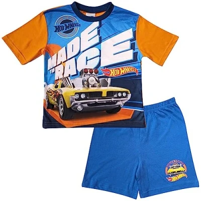 Image of Boys Hot Wheels Short Pyjamas Cars Nightwear (Hot Wheels, 7 8 Years)
