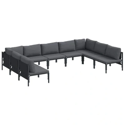 Image of Vidaxl Garden Sofa Set 9 pcs Anthracite Steel
