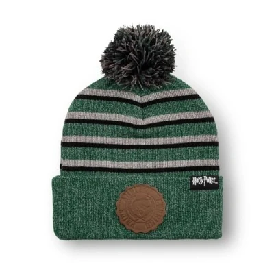 Image of Harry Potter Beanie Slytherin Striped Pom Hat Multicolour