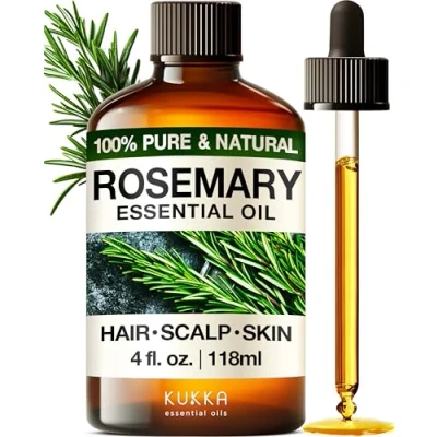 Image of Kukka Rosemary Oil for Hair 100% Natural Essential Oils Skin, Diffuser&amp; Aromatherapy (118ml)