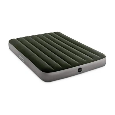 Image of Intex 64778E Dura Beam Standard Prestige Air Mattress: Fiber Tech Full Size Hand Held Battery Pump 10in Bed Height 600lb Weight Capacity