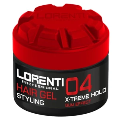 Image of Lorenti Hair Styling Gel Strong Hold, Edge Control Gum Effect Natural Shine 300ml (Red X Treme Hold)