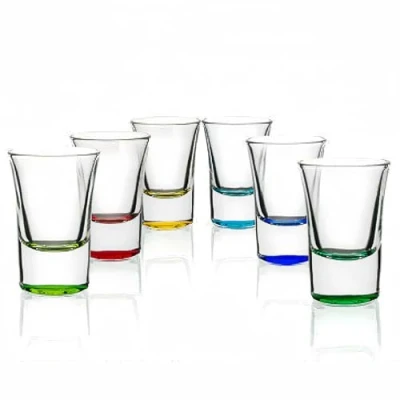 Image of Eidoct Coloured Shot Glasses, 35ml Heavy Base Glasses Set of 6, Barware Set, Glass for Vodka, Tequila, Whisky Shots