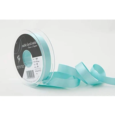 Image of Berisfords Double FACE Poly Satin Ribbon, New Turq, 15 mm