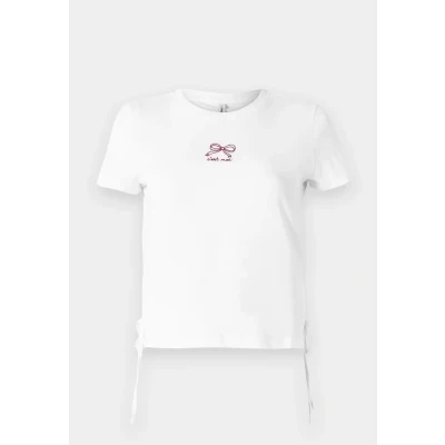 Image of ONLY Onlcarla LIFE Detail BOX Print Tshirt, Women&#039;s, Size: Large, Bright white
