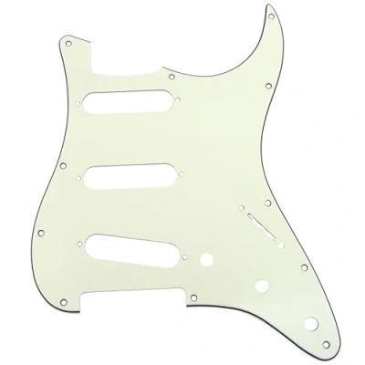 Image of Musiclily 11 Hole SSS Strat Pickguard Scratch Plate for Fender USA/Mexican Standard Stratocaster Modern Style Electric Guitar, 3Ply Ivory