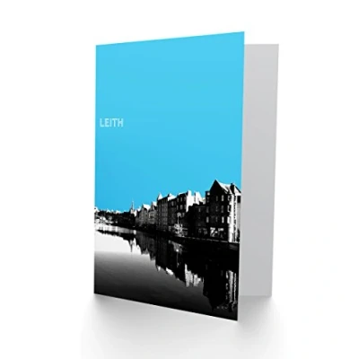 Image of Wee Blue Coo Leith Shore Edinburgh Scottish Landmark Sky Greetings Card