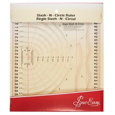 Image of Sew Easy Patchwork Sewing Ruler Various Shapes and Sizes Slash &#039;n&#039; Circle 31cm x 26cm