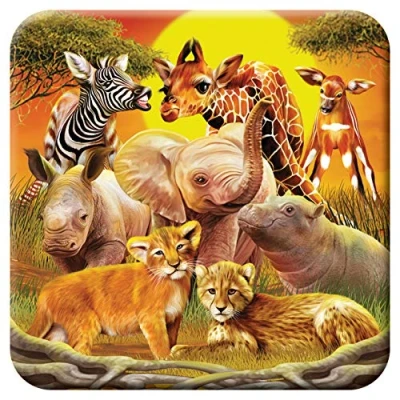 Image of 3D LiveLife Cork Coaster Kissing Cousins from Deluxebase. Lenticular Safari Coaster. Non slip drinks mat with original artwork licensed renowned artist, Michael Searle
