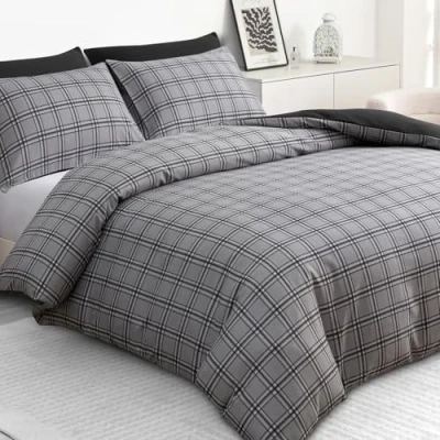 Image of Grace Single Duvet Cover Set Premium Microfiber Sets (135 x 200 cm) Ultra Soft &amp; Reversible 2 PCs Covers Non Iron Luxury Bedding With Zipper Closure