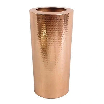 Image of Leaf Design UK Large Hammered Metal Vase, Copper, 15cm x 30cm