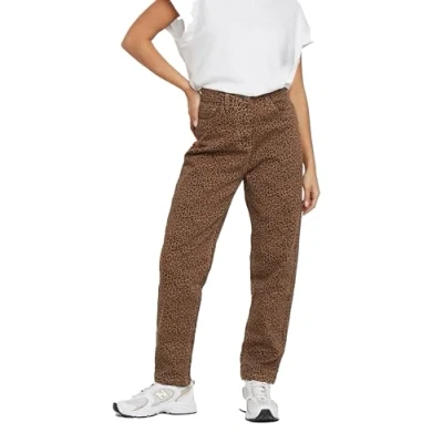 Image of PixieGirl Brown Leopard Print Mom Jeans Petite