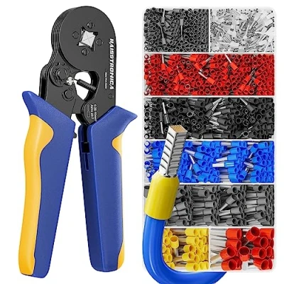 Image of haisstronica Ferrule Crimping Tool Kit Black Wire Ferrules Crimper with 1200PCS AWG 23 7 End Terminals