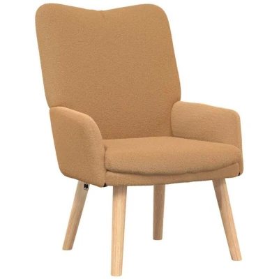 Image of vidaXL Relaxing Chair Beige Curly Wool like Fabric
