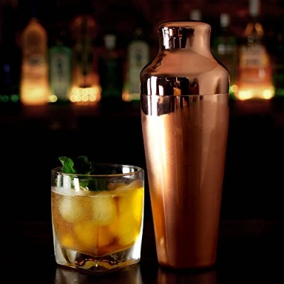 Image of Mezclar Copper Plated Art Deco Cocktail Shaker 17.5oz / 500ml Vintage Making Equipment