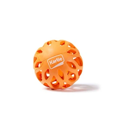 Image of Karlie GRID PLAYBALL, RUBBER KOKO, ORANGE, 8 X 16, 5 CM, S