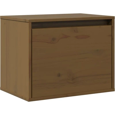 Image of vidaXL Wall Cabinet Honey Brown 45x30x35 cm Solid Pinewood