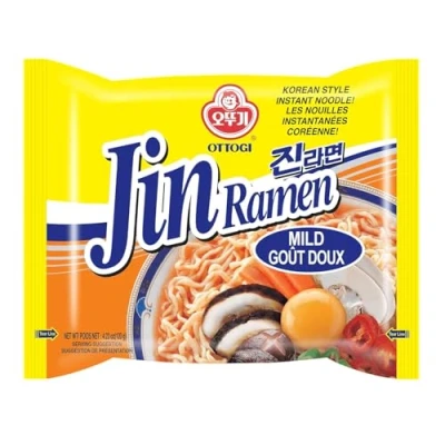 Image of [OTTOGI] Jin ramen MILD KOREAN STYLE Instant NOODLE, Best Tasting Soup and noodles, Traditional noodles (120g) 4 Pack