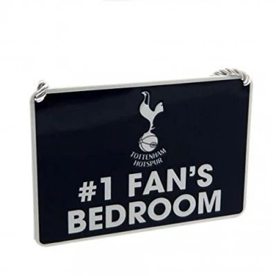 Image of Tottenham Hotspur Official FC Metal No 1 Fan Bedroom Sign (16 x 11cm)