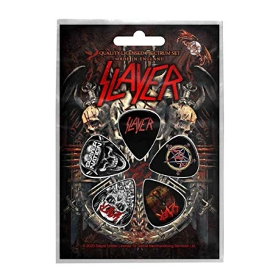 Image of Slayer Guitar Picks Demonic Band Logo Official Set Of 5 One Size