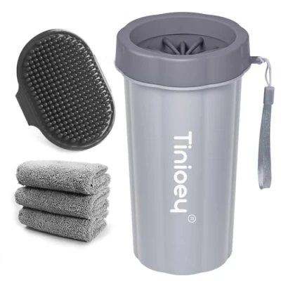 Image of Dog Paw Cleaner for Large Dogs (with 3 Absorbent Towels), Washer Muddy Cleaner, Pet Foot