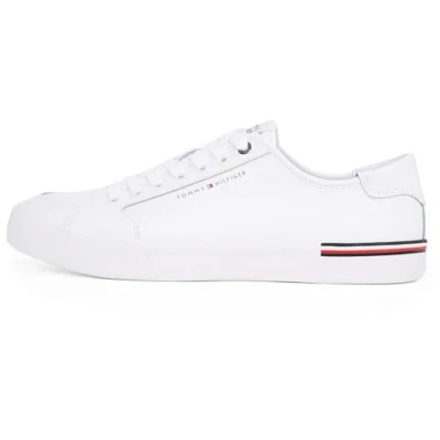 Image of Tommy Hilfiger CORE Corporate Trainers, Men&#039;s, Size: 8, White leather and imitation