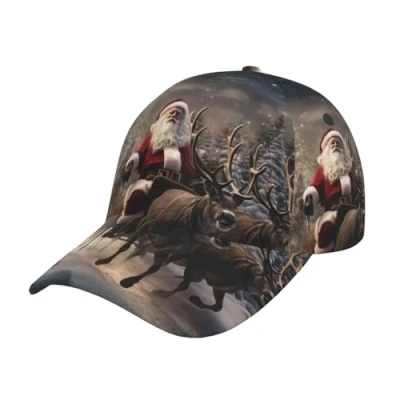 Image of Merry Christmas Adjustable Baseball Cap Hat for Stylish Comfort and Sun â“ Unisex, Breathable Headwear All Season Use Black, One size