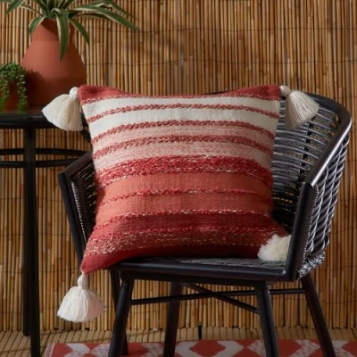 Image of Drift Home Grayson Outdoor Eco Friendly Filled Cushion 43 x 43cm in Terracotta