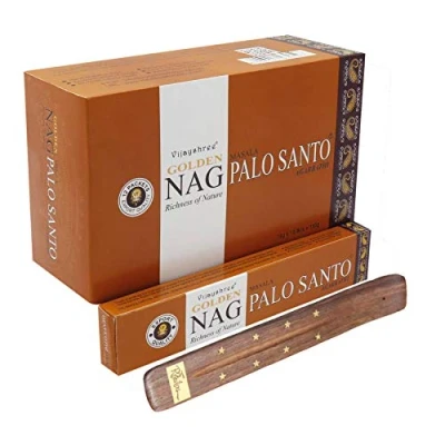 Image of Vijayshree Golden Nag PALO SANTO Masala Agarbathi Premium Incense Sticks 180 gms 12 Pack With Free The Retailers Stick Holder by EASY 4 SAVE
