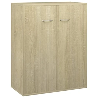 Image of vidaXL Sonoma Oak Sideboard Multipurpose Engineered Wood Cabinet with Ample Storage, Easy Maintenance, Ideal for Living Room, Bedroom, Office