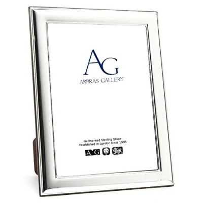 Image of Arbras Gallery Silver Photo Frame 10&quot; x 8&quot; with Wood Back can stand Portrait or Landscape