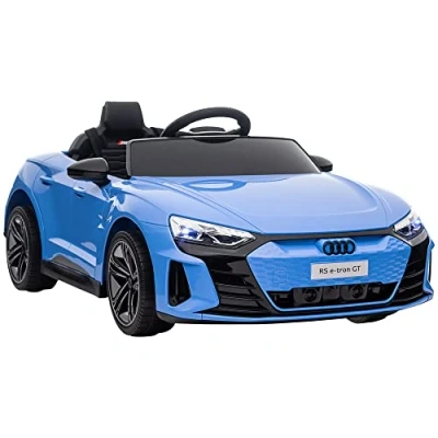 Image of HOMCOM Audi RS e tron GT Licensed Electric Cars for Kids Ride ons 12V Battery Powered Toy w/Remote Control Music, 3 5 years, Blue