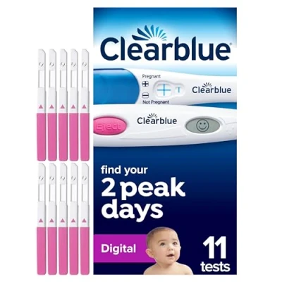 Image of Clearblue Digital Ovulation and Pregnancy Test Find Your 2 Peak Days, 10 Tests 1 Rapid Detection Test, Try The Free Period &amp; Cycle Tracker App