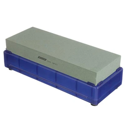 Image of Norton Waterstone, 220 grit, 1&quot; x 3&quot; 8&quot; in Blue Plastic Hinged Box by Abrasives St. Gobain