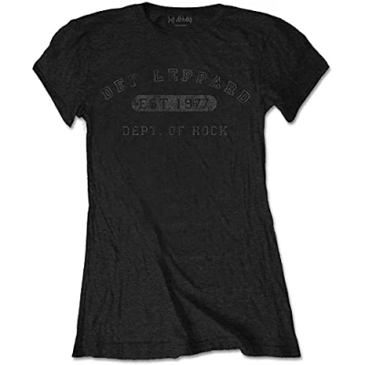 Image of Rockoff Trade Women&#039;s DEF Leppard Collegiate T Shirt, Black, 8