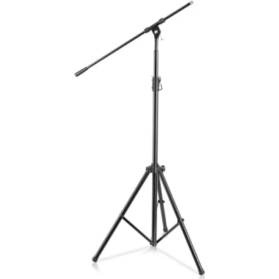 Image of Pyle, Straight Microphone stand, Heavy Duty Stand with Stable Tripod Base, Height Adjustable mic Extendable Telescoping Boom Arm 75 cm Clutch in T Bar Adjustment Point