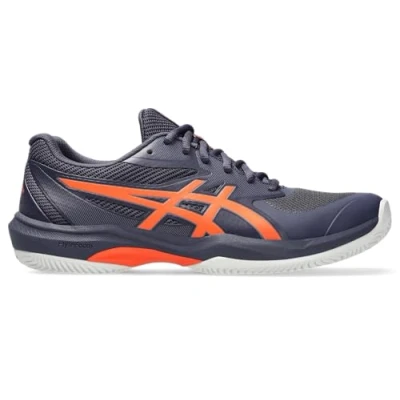 Image of Asics GAME Clay court tennis shoes, Men&#039;s, Size: 12, Indigo fog/nova orange shoes