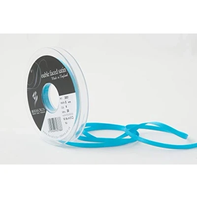 Image of Berisfords Double FACE Poly Satin Ribbon, Peacock, 5 mm
