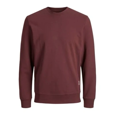 Image of JACK &amp; JONES Male Sweatshirt Plain Sweatshirt, Red (Port Royale/Reg), XS