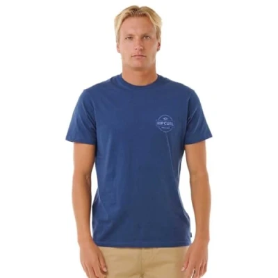 Image of RIP CURL Men&#039;s Staple Tee T Shirt Top Washed Navy
